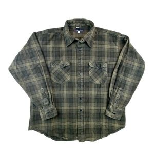 Vtg All American Clothing Co Mens Mens XXL Green Plaid Flannel Shirt Made In USA